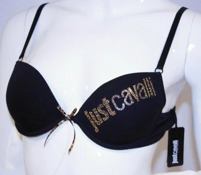 Sutiã acolchoado JUST CAVALLI por Roberto Cavalli PUSH-UP preto LEOPARDO (32B) - Imagem 1 de 2