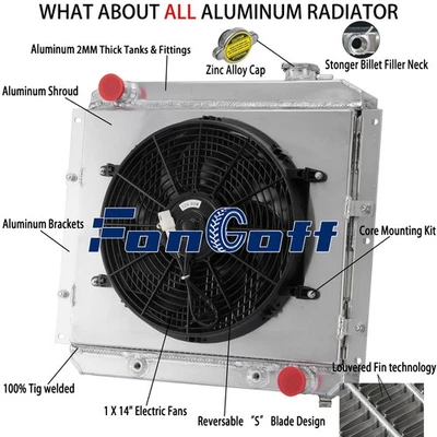 CU180 3 Row Radiator Shroud Fan For 1958-84 Toyota Land Cruiser FJ40 FJ45 Petrol - Image 1 of 4