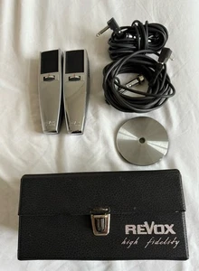2 x  REVOX 3377 Mikrofon mit  1 x Standfuß, 2 x Kabel & 1 x Koffer - Bild 1 von 3