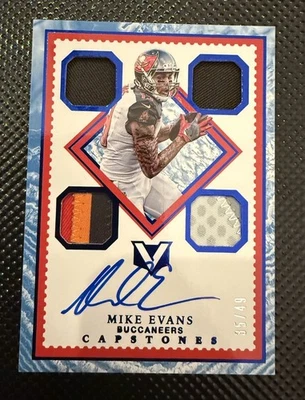 2017 Panini Vertex Capstones Mike Evans Auto /49 On Card Quad Patch - Image 1 of 2