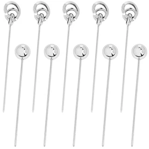 Paquete de 10 palillos chinos de metal plateado para mujeres niñas - Imagen 1 de 7