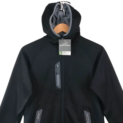 Chaqueta Eddie Bauer Mujer Mediana Negra Deportiva Con Capucha Cremallera Completa Vellón Estante Suave NUEVA Foto 1 de 4