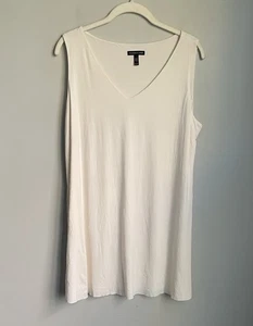 Eileen Fisher Tunika-Top Seide creme ärmellos V-Ausschnitt Größe XL - Bild 1 von 8