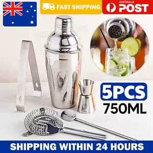 Cocktail Shaker Set Maker Mixer Martini Spirits Bar Strainer Bartender Kit OZ - Picture 1 of 12