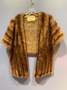 Womens Mink Cape Stohl, Vintage Crestmoir, Gordons, “CMS” Embrodered, Lined - Picture 1 of 5
