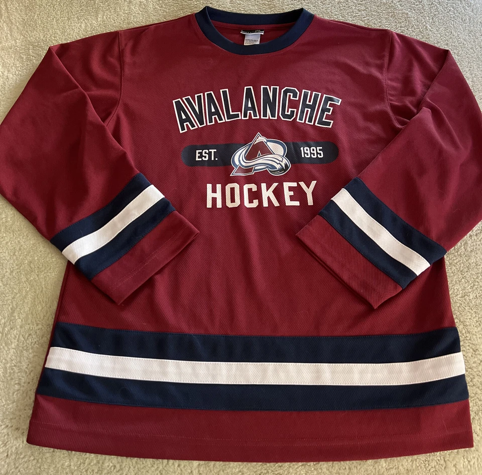 Colorado Avalanche Hockey Boys Burgundy Navy Blue Long Sleeve Sweater Jersey 18 - Image 1 of 4