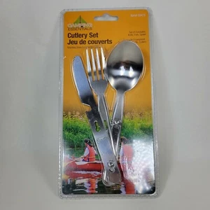 Camping Essentials Stainless Steel Cutlery Set NEW Knife Spoon Fork Clip - Picture 1 of 4