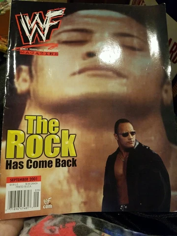 WWF WWE September 2001 Wrestling Magazine The Rock Cover with Jericho Poster VTG Cover