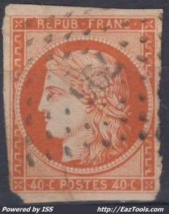FRANCE CERES 40c ORANGE N° 5 AVEC OBLITERATION PC 796 CHATEAUROUX INDRE A VOIR - Picture 1 of 2