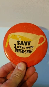 gas station pinback button shell - Picture 1 of 2