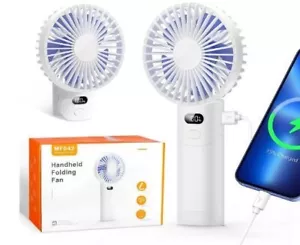 Mini Hand-held Fan USB Rechargeable Portable Folding Desk Fan Cooler Cooling UK - Picture 1 of 5