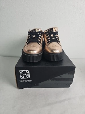 TUK Rose Gold Wingtip Casbah Creeper Womens US Size 10 Men's Size 8 Laceup Shoes Foto 1 de 4