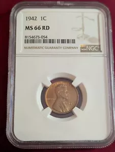 1942 Lincoln WheatCent - NGC MS66RD - Bild 1 von 4