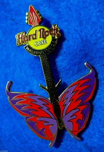 WASHINGTON DC USA PURPLE & RED BUTTERFLY GUITAR SERIES Hard Rock Cafe PIN LE - Bild 1 von 1