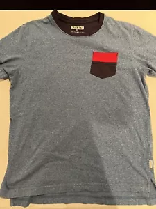 Pigeon Staple T-Shirt Men's Size S Heather Blue Contrast Chest Pocket Small - Picture 1 of 5