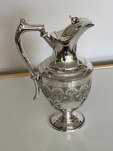 SILVER PLATED HIGHLY DECORATED CLARET JUG ON A ROUND FOOR (CJ-7) - Picture 1 of 5