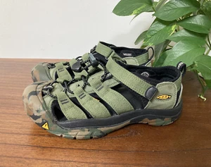 KEEN SANDALS Youth 4 Waterproof Newport H2 Boys Green Camo Water Shoes 1014259 - Picture 1 of 20