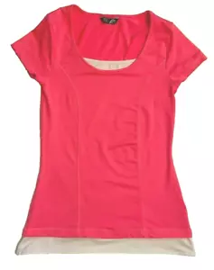 F&F ACTIVE Womens SIZE 8 Top PINK Short Sleeve ROUND NECK Activewear - Picture 1 of 9