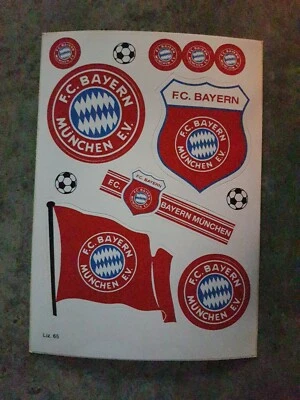 FC Bayern München Aufkleberkarte /Aufkleber Sticker Logo Set Groß 24 x17 cm