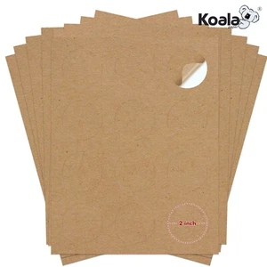 Posten Koala rundes Etikett 2 Zoll Kraftpapier braun Aufkleberpapier für Tintenstrahl-Laserdrucker - Bild 1 von 9