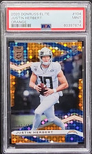2020 Justin Herbert Donruss Elite Rookie Orange #2/49 PSA 9 San Diego Chargers