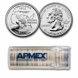 2002-S Louisiana Statehood Quarter Proof 40-Coin Roll (Silver) - Picture 1 of 3