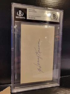  Index Card: Harvey Kuenn Auto BSG AUTHENTIC AUTO Detroit Tigers  - Picture 1 of 3