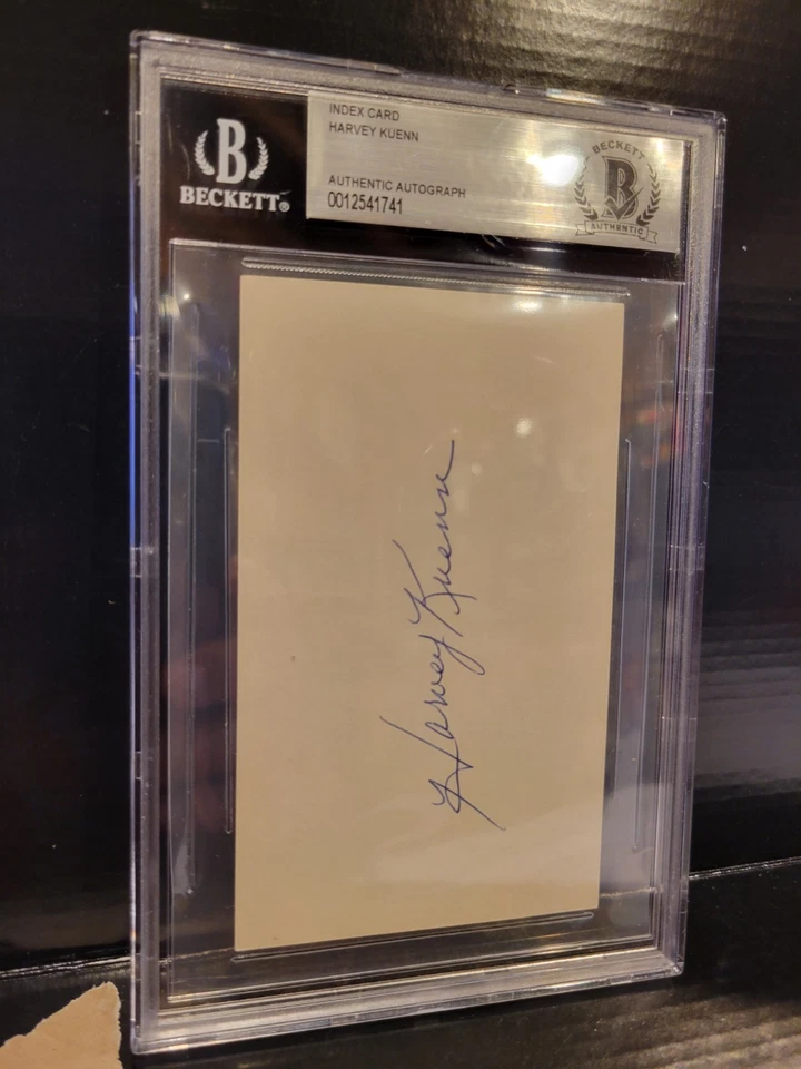  Index Card: Harvey Kuenn Auto BSG AUTHENTIC AUTO Detroit Tigers  - Image 1 of 3