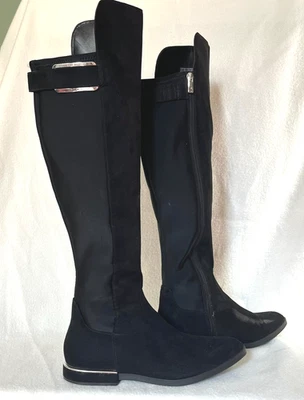 Calvin Klein Leather Suede Long Boot Stretch Shoes US Size 8.5 - Image 1 of 4