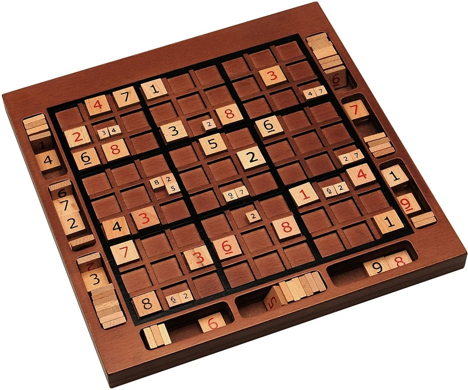 WE Games Wooden Sudoku Board with Storage Slots in Walnut Stain - 11.5 in. - Image 1 of 4