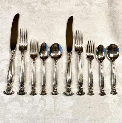 Wallace Sterling Silver Flatware – Romance by the Sea – 2 Five-Pc Place Setting - Image 1 of 4