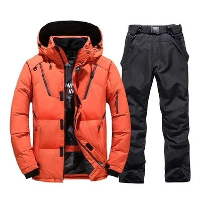 Novo Conjunto Térmico de Inverno Jaqueta de Esqui Terno de Esqui Masculino Snowboard Babadores Calças Quentes - Imagem 1 de 4