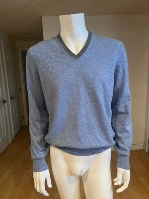 MENS BRUNELLO CUCINELLI CONTRAST CASMHERE SWEATER SZ 50 / LARGE - Image 1 of 4