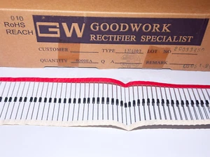 100PCS 1N4007 GOOD WORK 1000V 1A Rectifier Diode 1kV DO-41 - Picture 1 of 3
