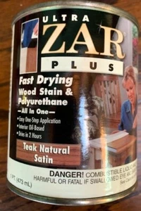 ZAR ULTRA PLUS 167 TEAK NATURAL/SATIN Stain and Polyurethane All in One PINT - Picture 1 of 2