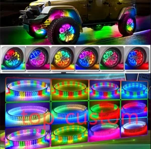 17" Double Row Dream Led Wheel Ring Lights BT sync Remote Control Rim Tire Light - Picture 1 of 12
