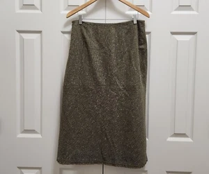 Falda Midi Elastizada Banana Republic Línea A Lana Seda Verde Brezo Talla 8 - Imagen 1 de 7