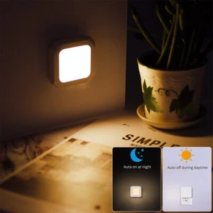 Light Sensor LED Night Light Dimmable Indoor Kitchen Cabinet Lamp UK plug in - Picture 1 of 13