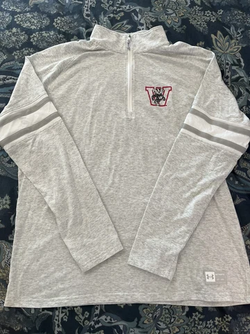 Wisconsin Badgers Under Armour 1/4 Zip Pullover Large Gray Sweatshirt Cover
