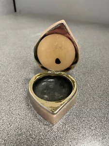 Caja de baratijas de joyería en forma de corazón tallada a mano de alabastro Ducceschi hecha en Italia - Imagen 1 de 12