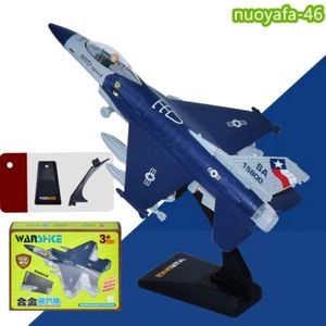 1/72 Air Force F-16 Blue Diecast Alloy Fighter Aircraft Model Plane Lamp Sound - Picture 1 of 7