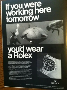 ROLEX SUBMARINER WATCH AD IF YOU WERE WORKING SCUBA HERE TOMORROW - DEEPSTAR !! - Picture 1 of 3