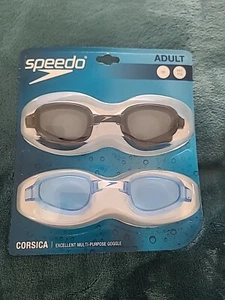 Speedo Corsica Adult Multipurpose Goggles 2 Pack Black, Blue NWT - Picture 1 of 6