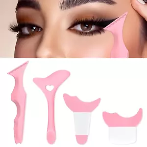 4Pcs Eyeliner Stencils, Silicone Winged Tip, Multifunctional Mascara Shield for - Picture 1 of 7