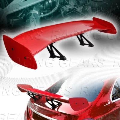 UNIVERSAL 57" GT WING DRAGON-2 STYLE PAINTED RED TRUNK ADJUSTABLE SPOILER WING - Image 1 of 4