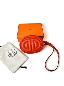 HERMES Terre Battue Orange Swift Leather In The Loop Waist Belt Bum Bag - Picture 1 of 16