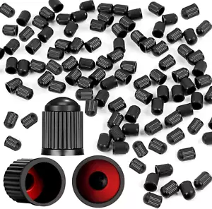 100Pcs Tire Valve Stem Caps Universal Plastic Tire Valve Caps With O Rubber Ring - Picture 1 of 8