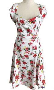 Revival Dangerfield Floral Fit & Flare Dress Size 10 50s Style Short Sleeve - Bild 1 von 9