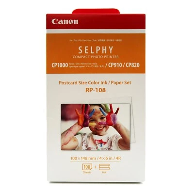Canon RP-108 Color Ink and Paper Set for SELPHY CP1000 CP1200 CP1300 Printers - Image 1 of 4