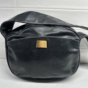 Perlina Black Leather Purse Shoulder Bag Handbag - Picture 1 of 22